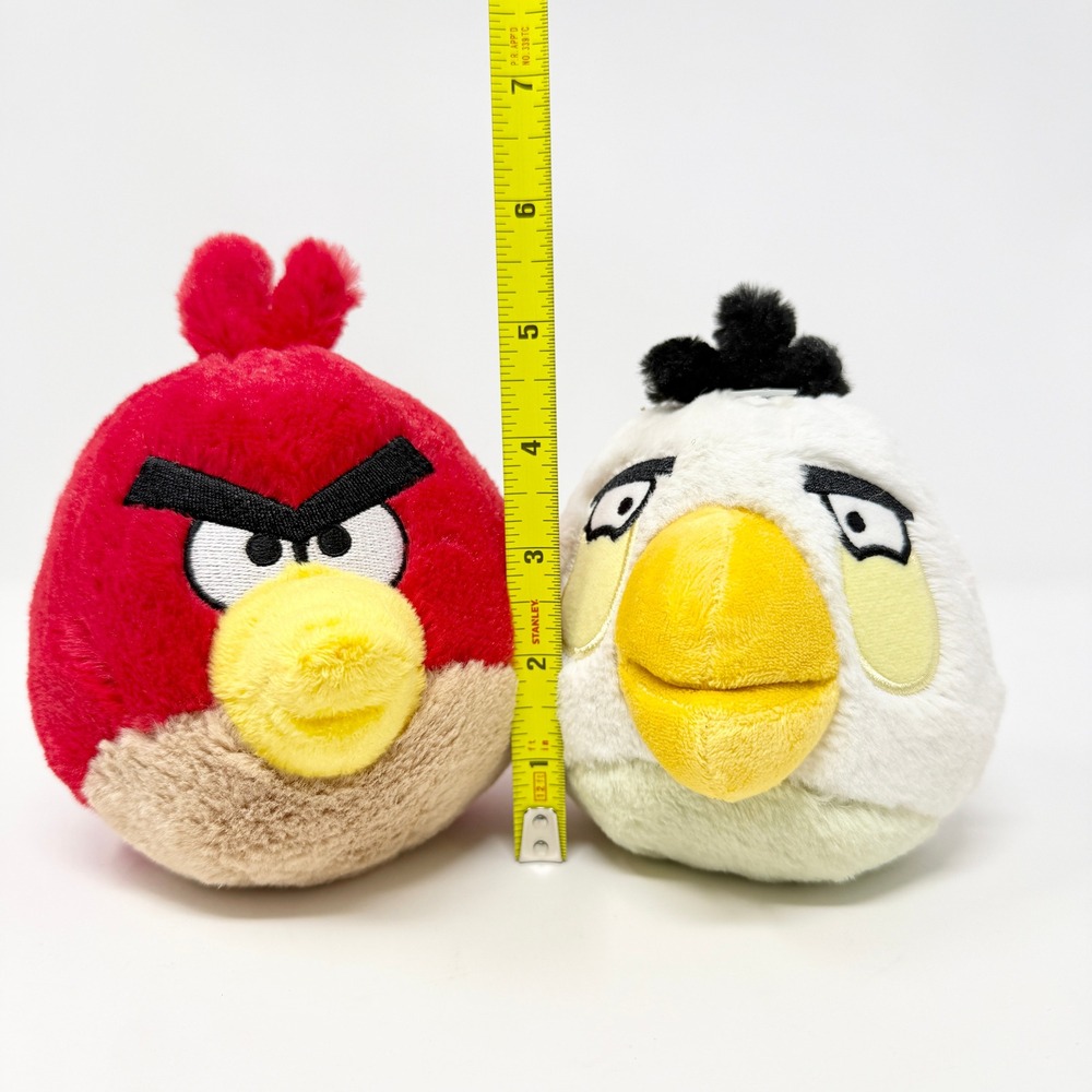 Angry Birds Plush Toy Set Red Bird and White Bird Rovio Game Characters 2010 - Picture 3 of 12